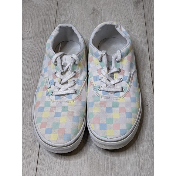 VANS US Missy Old Skool Pastel Rainbow Checkerboard Skate Shoes  4.0 - Picture 3 of 12